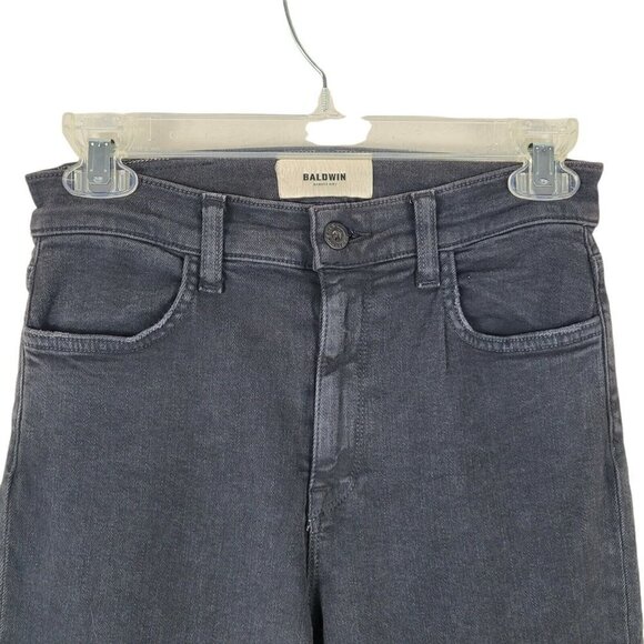 Baldwin Sz 27 Karlie Jeans High Rise Cropped Skinny Light Black Wash Exc Cond - Picture 2 of 11